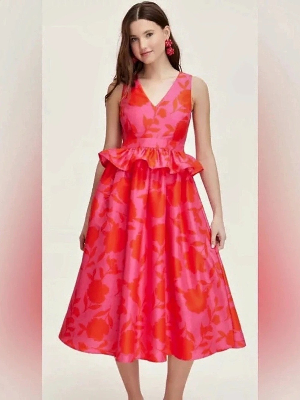 Kate Spade New York Target Rose Peplum Midi Jacquard Dress
